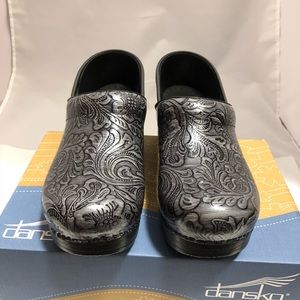 dansko grey tooled patent